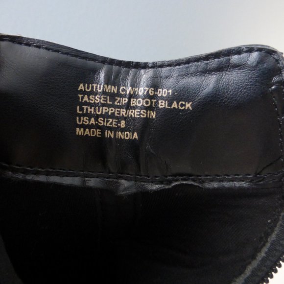 Crevo Autumn Black Ankle Boots Tan Heel - Picture 12 of 12